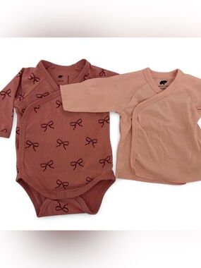 Monica + Andy Wrap Bodysuit Set in Dusty Rose & Blush